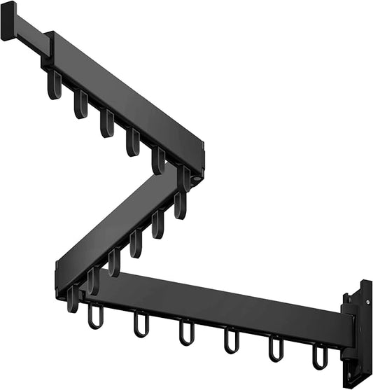 LIENAHU Clothes Drying Rack,Laundry Drying Rack,Clothes Rack Wall Mount,Wall Mounted Clothes Hanger Rack,Laundry Rack Folding,Retractable Clothing Rack,Collapsible Clothes Hanging Rack(Loop,Black)