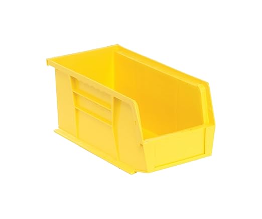 QUANTUM STORAGE SYSTEMS K-QUS230YL-8 S8-Packtack and Hang Plastic Bin Storage Containers, 10" x 5" x 5", Yellow