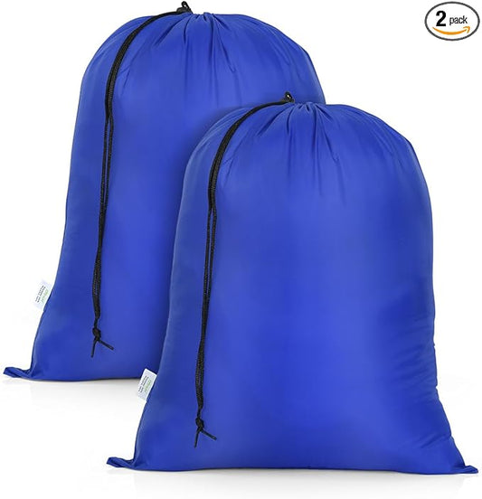 OTraki 2 Pack Small Laundry Bag 16x20 Inch Drawstring Laundry Wash Bag Dirty Clothes Laundry Sacks Organizer Machine Washable Delicate Bag Drying Do Not Exceed 176℉ Blue