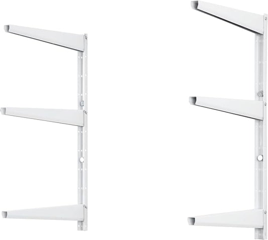 Delta Minimalistic White Shelf Brackets Cycle, Set of 6 Fully Adjustable 12-inch Heavy Duty Shelf Brackets, Holds Up to 480 lbs, Modern Shelf Bracket for Wood Shelves