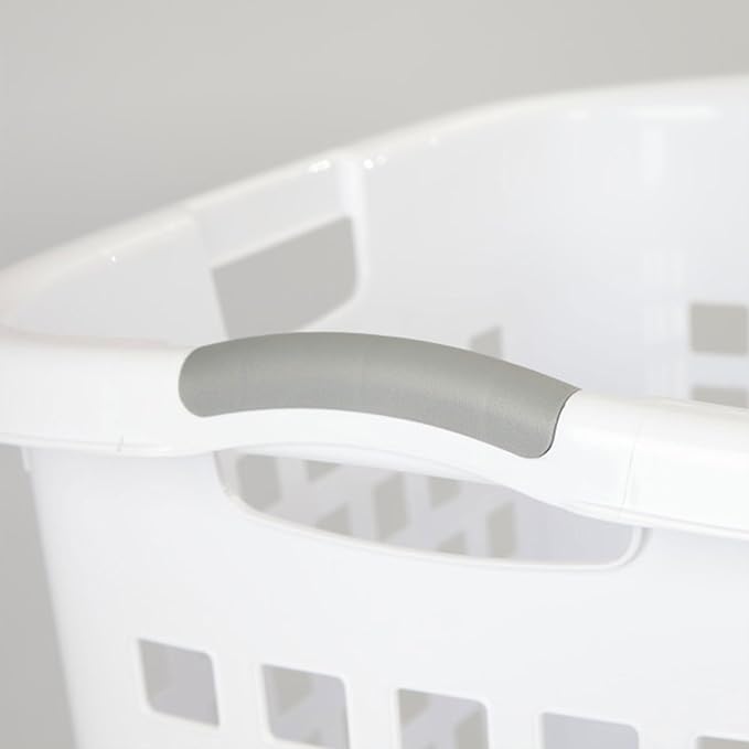 Sterilite 12258004 Ultra Easy Carry Hamper, White Hamper w/Titanium Inserts, 4-Pack