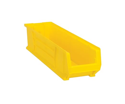 QUANTUM STORAGE SYSTEMS K-QUS970YL-4 4-Pack Plastic Storage Stacking Hulk Container, 29-7/8" x 8-1/4" x 7", Yellow