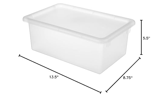 ECR4Kids Cubby Storage Bin with Lid, Multipurpose Organization, Clear, 10-Piece