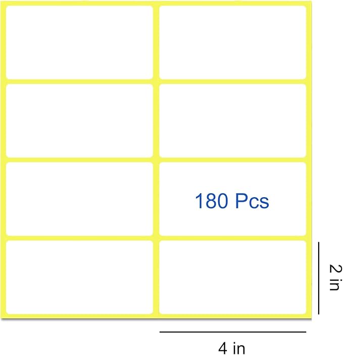 180PCS Labels for Storage Bins, 2 X 4 Inch Removable Labels for Storage Bins, Tear Resistant No Residue, Matte White Blank Box Labels for Home, School Business Organization(2''x4'' 180 Pcs)