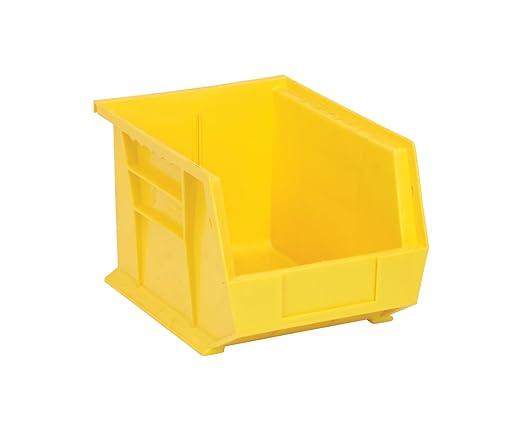 QUANTUM STORAGE SYSTEMS K-QUS239YL-4 4-Pack Ultra-Stack and Hang Bins, 10-3/4" x 8-1/4" x 7", Yellow