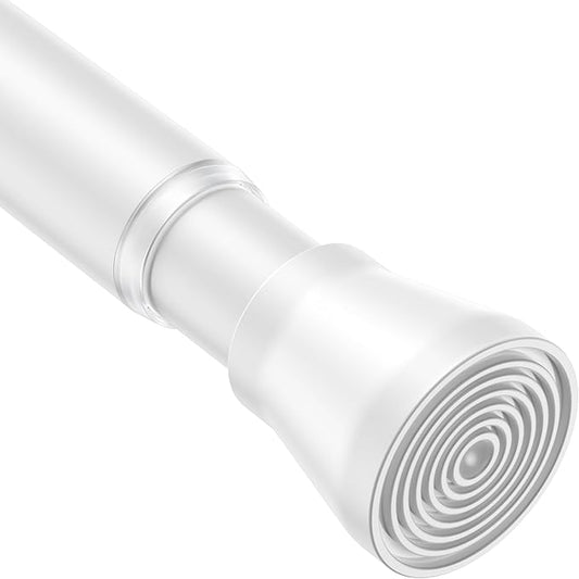 AIZESI White 1pcs Adjustable Spring Curtain Rods for Windows 17 to 26 Inch - No Drilling, Stainless Steel