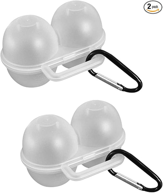 Ragyzity Plastic Portable 2 Grids Egg Carrier for Camping & Outdoor, Compact Egg Storage Container with D Buckle Leakproof Shockproof Protection, Reusable Kitchen Essentials (2PCS)