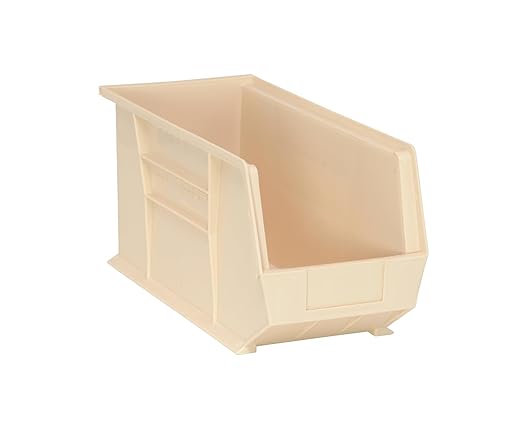 QUANTUM STORAGE SYSTEMS K-QUS265IV-2 2-Pack Ultra-Stack and Hang Bins, 18 inch x 8-1/4 inch x 9 inch, Ivory