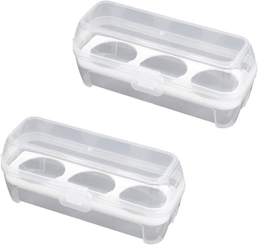 2 Pack Camping Egg Carrier 3 Grids Storage Container Portable Shockproof Eggs Protective Case Box Organizer Tray for Hiking Trekking Camper Outdoor Trip Picnic Kitchen Refrigerator