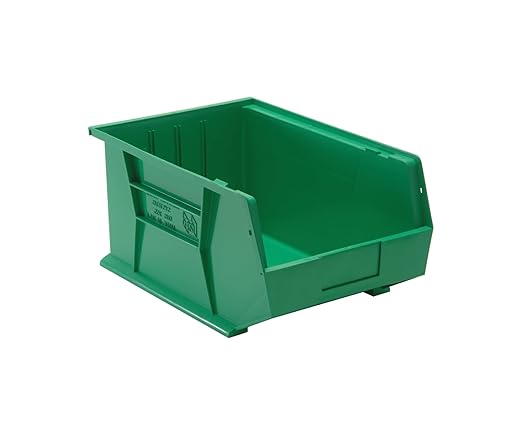 QUANTUM STORAGE SYSTEMS K-QUS255GN-1 Ultra-Stack and Hang Bins, 16 inch x 11 inch x 8 inch, Green