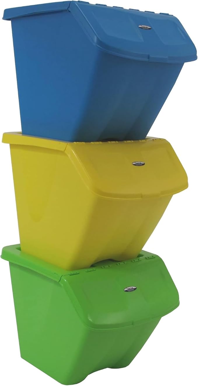 Redmon Since 1883 10 Gallon Stackable Shutter 3 PC Set Bins (7319)