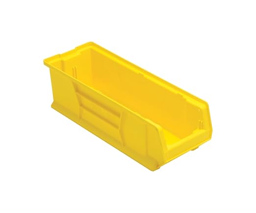QUANTUM STORAGE SYSTEMS K-QUS950YL-4 4-Pack Plastic Storage Stacking Hulk Container, 24 inch x 8 inch x 7 inch, Yellow