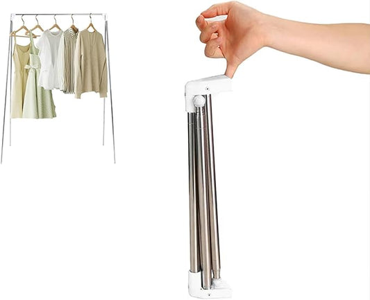 Ligtchser Portable Travel Garment Rack,Folding Clothes Rack for Dance,Travel,Camping, Drying,RV, Indoor,Outdoor. A Collapsible Mini Clothing Rack