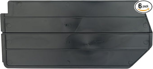 Akro-Mils 40230 Plastic Length Dividers for AkroBins Stackable Storage Bins Models 30230, 30235, 30255, Custom Storage Inserts for Tools, Crafts & Supplies, 6-Pack, Black
