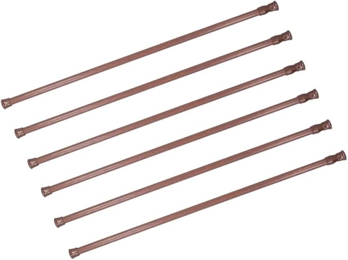 Cupboard Bars Tension Rods, Spring tensions rods Steel Adjustable Tension Curtain Rod shower Rod Closet Rod Window Rods (28-48 inch, Wood Grain)