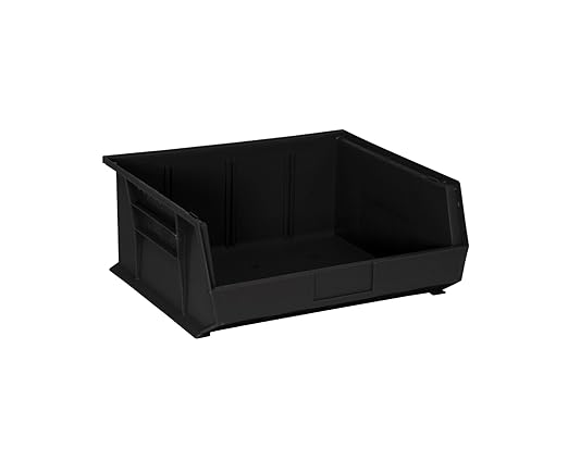 Quantum Storage K-QUS250BK-2 2-Pack Ultra-Stack and Hang Bins, 14-3/4" x 16-1/2" x 7", Black