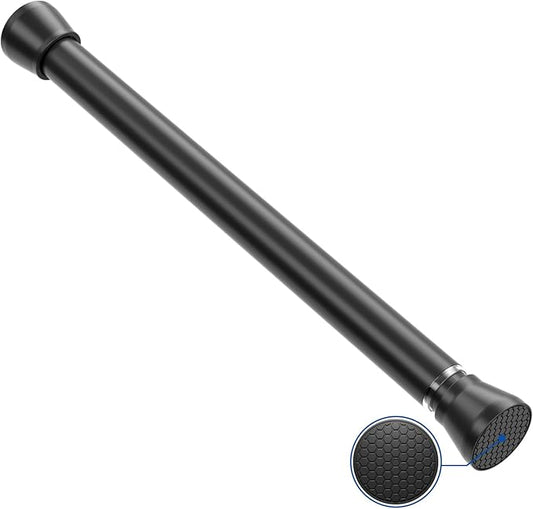 Black Tension rod 16 to 26 Inch Spring Curtain Rods No Drilling Small Rods Adjustable Tension Curtain Rod Expandable Pressure Spring Rod for Doorway,Kitchen