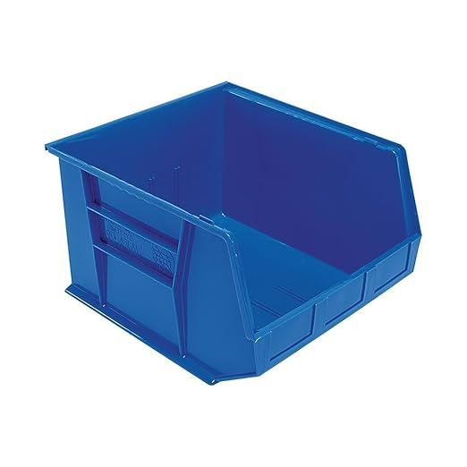 QUANTUM STORAGE SYSTEMS K-QUS270BL-1 Stack and Hang Plastic Bin Storage Container, 18 inch x 16 inch x 11 inch, Blue