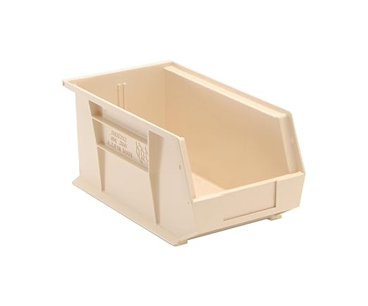 QUANTUM STORAGE SYSTEMS K-QUS240IV-3 3-Pack Ultra-Stack and Hang Bins, 14-3/4 inch x 8-1/4 inch x 7 inch, Ivory