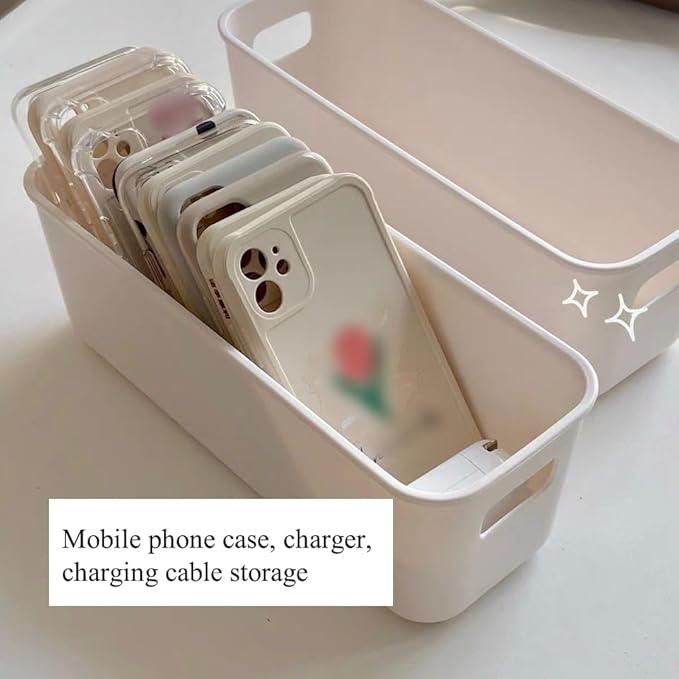 Multi-purpose small storage bins, Storing phone cases, socks, stationery,small items. PP plastic,Organizer and Storage for Sinks,Bathroom, Bedrooms, Vanity tables，Kitchens.10.5 x 3.9 x 3.5 Inch (12)