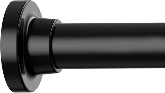 Long Tension Curtain Rod 40-113inch Black Curtain Rods no Drilling Adjustable Tension Rod for Windows,bathroom,Patio,Doorway,Heavy Duty Spring Rods Diameter 1.26inch
