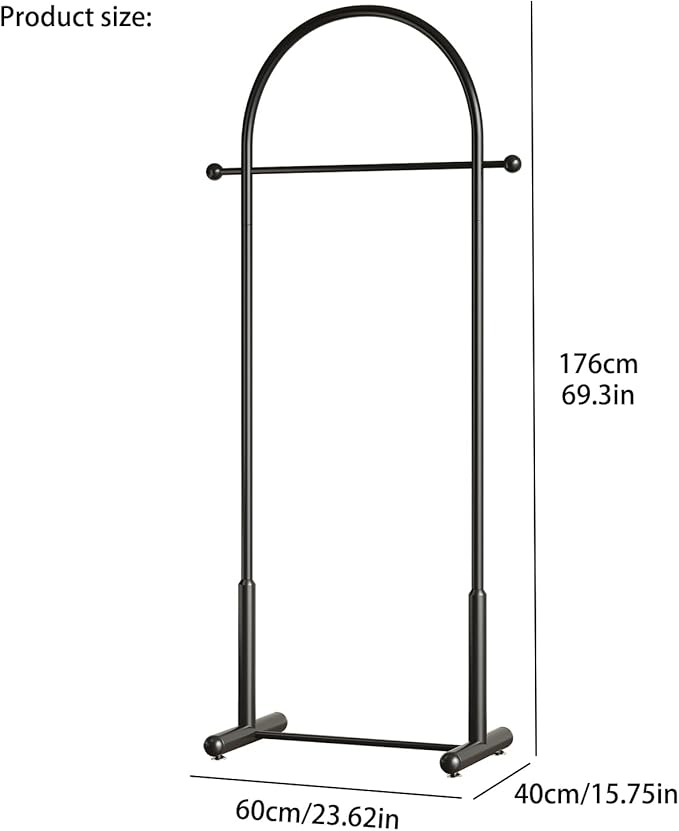 Modern Black Arch Clothing Rack – Freestanding Garment Rack for Hanging Clothes,Heavy Duty Coat Rack,Metal Small Clothes Rack for Bedroom,Closet or Boutique Display