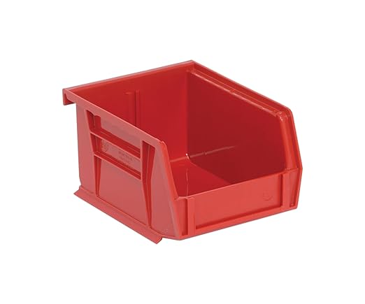 QUANTUM STORAGE SYSTEMS K-QUS210RD-8 8-Pack Ultra-Stack and Hang Bins, 5-3/8" x 4-1/8" x 3", Red