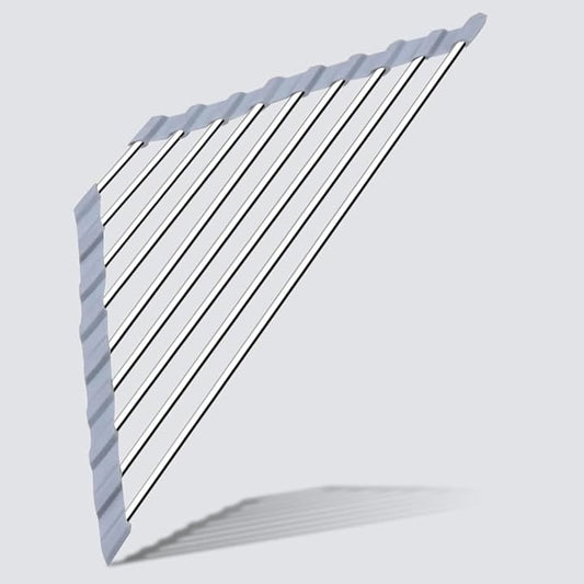 Over the Sink Dish Drying Rack Roll Up and Triangle for Kitchen Corner Drainer Mat Foldable Stainless Steel (Triangle), Silver