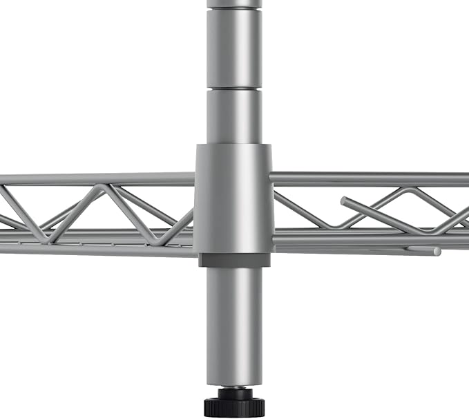 SINGAYE 4 Tier Shelf Adjustable Storage Shelf Wire Shelving 400LBS Load Capacity Metal Storage Rack for Kitchen Office Home Storage Pantry Room Silver 12" DX18 WX43.5 H