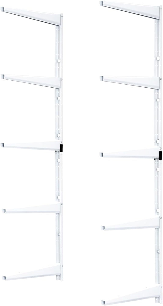 Delta Minimalistic White Shelf Brackets Cycle, Set of 10 Fully Adjustable 12-inch Heavy Duty Shelf Brackets, Holds Up to 800 lbs, Modern Shelf Bracket for Wood Shelves