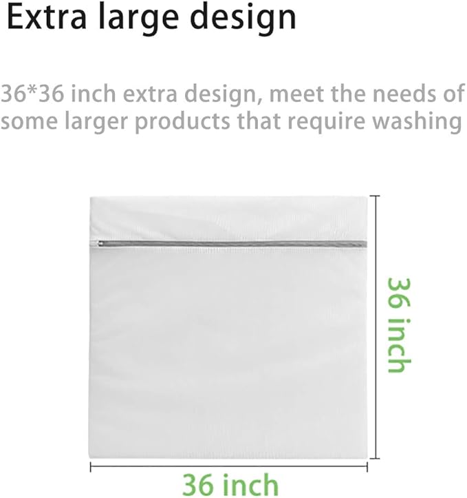 Runtoo 2 Pack 36 x 36 inches Extra Large Laundry Bag Delicates Wash Bags Camp Travel Heavy Duty Zipper Big Net Sweater Curtain Bedding Robes Blanket Jumbo Toys Organizer