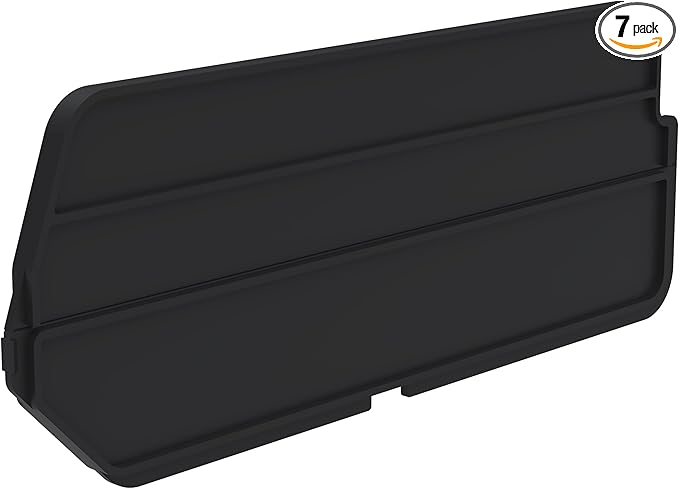 Akro-Mils 40220 Plastic Length Dividers for AkroBins Stackable Storage Bins Model 30220, Custom Storage Inserts for Tools, Crafts & Supplies, 6-Pack, Black
