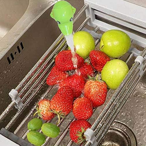 ASEANAO Stainless Steel Kitchen Drying Rack, Retractable Drain Basket with Adjustable Armrest, Over The Sink Dish Drying Rack (Small)