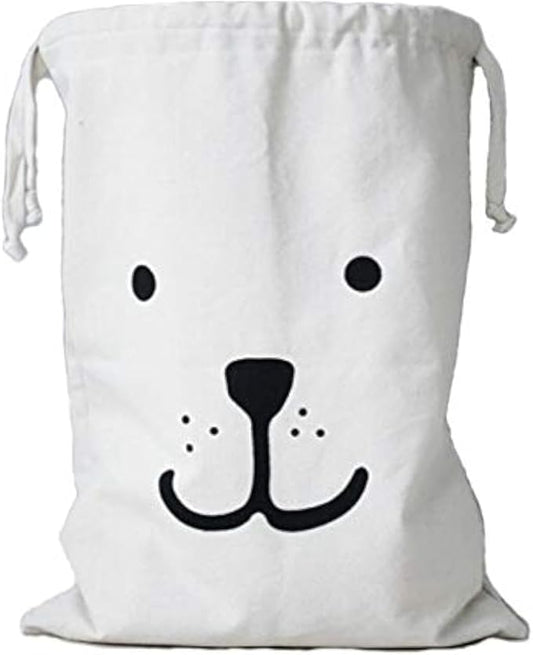 Mikayoo Canvas Laundry Bag with Drawstring 100% Made by Cotton Sorting Storage Bag Reusable and Recycling Bag Household Organizer 19" x 27"(Set of 1)