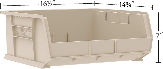 Akro-Mils 30250 AkroBins Plastic Storage Bins - Hanging Stacking Containers, 15x16x7-Inch, Light Blue (6-Pack)