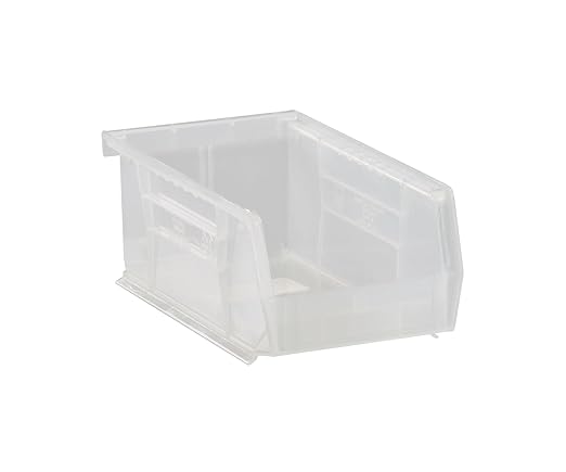 QUANTUM STORAGE SYSTEMS K-QUS220CL-20 20-Pack Stack and Hang Plastic Bin Storage Containers, 7 inch x 4 inch x 3 inch, Clear
