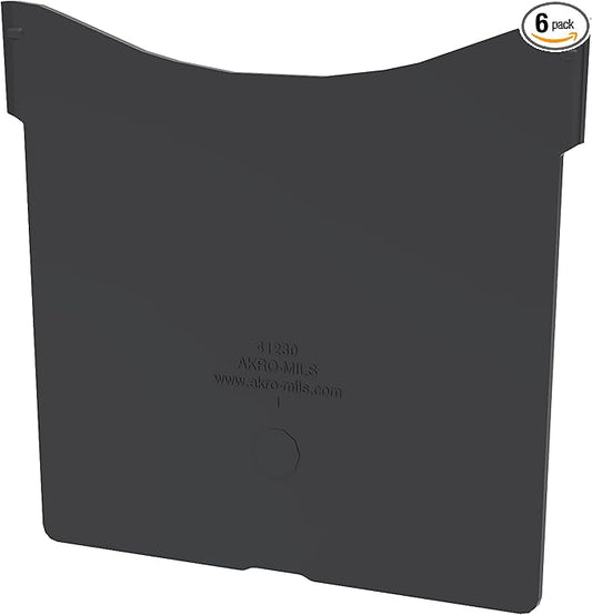 Akro-Mils 41230 Plastic Width Dividers for AkroBins Stackable Storage Bins Model 30230, Custom Storage Inserts for Tools, Crafts & Supplies, 6-Pack, Black