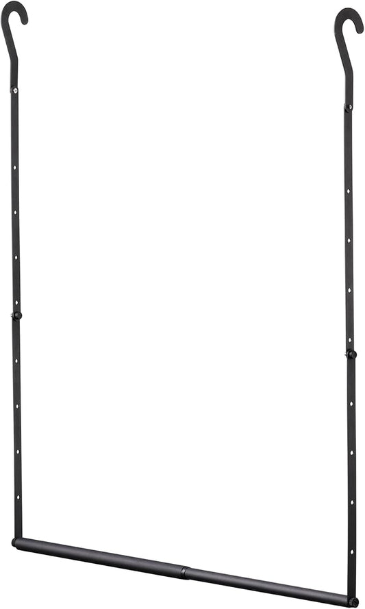 Closet Rod Extenders - Black Adjustable Closet Hanging Rod, Width & Height Expandable Clothes Rod, Space-Saving Closet Organizer for Hanging Clothes, Easy Installation, 1 Pack