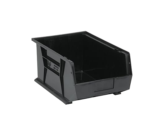 QUANTUM STORAGE SYSTEMS K-QUS255BK-1 Ultra-Stack and Hang Bins, 16 inch x 11 inch x 8 inch, Black