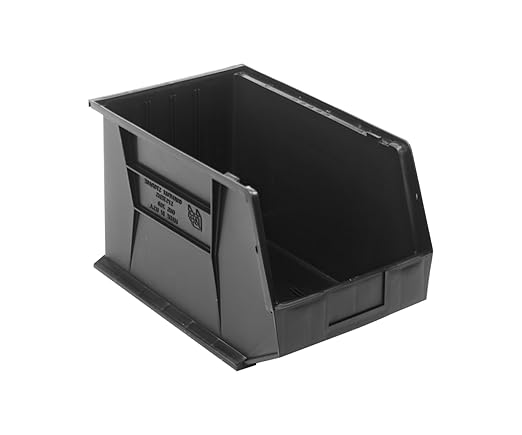 Quantum Storage K-QUS260BK-2 2-Pack Ultra-Stack and Hang Bins, 18" x 11" x 10", Black