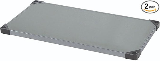 Quantum Storage Systems 2448SS 2-Pack Extra Wire Shelves for 24' Deep Wire Shelving Unit, Stainless Steel Finish, 800 Load Capacity, 1' H x 48' W x 24' D