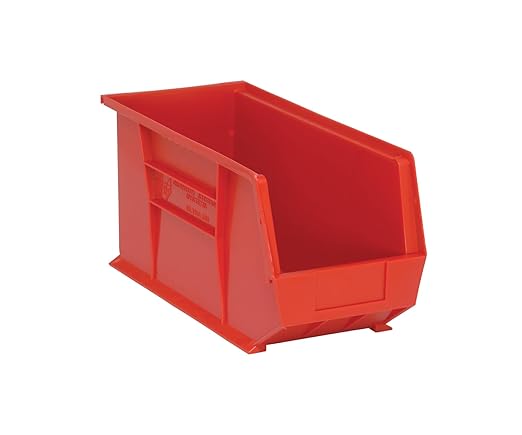 QUANTUM STORAGE SYSTEMS K-QUS265RD-2 2-Pack Ultra-Stack and Hang Bins, 18" x 8-1/4" x 9", Red