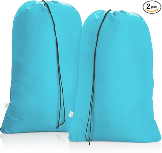 OTraki Extra Large Laundry Bag 2 Pack Laundry Basket Laundry Hamper Liner Dirty Clothes Bag 45x28 Inch Heavy Duty Laundry Bag XL Big Drawstring bag for Home Dorm Drying Do Not Exceed 176℉ Blue