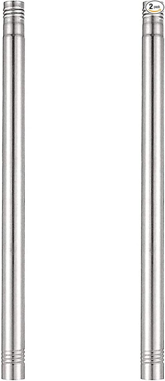 1FT Stainless Steel Extension Rods for 1 Inch Diameter Silver Curtain Rod Kit - Easy to Install for Extending Curtain Rods - Silver (2 Pack)