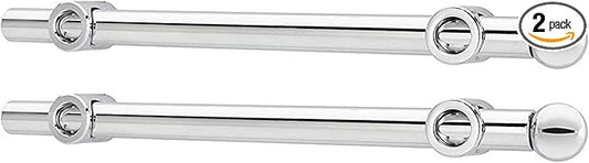 Rev-A-Shelf 12" Pull Out Valet Rod for Closet Organization, Extendable Sliding Clothes Storage Hanging Rack w/ Hardware, Chrome, CVR-12-CR (2 Pack)