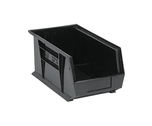 QUANTUM STORAGE SYSTEMS K-QUS240CO-3 3-Pack Ultra-Stack and Hang Bins, 14-3/4" x 8-1/4" x 7", Black Conductive