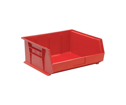 QUANTUM STORAGE SYSTEMS K-QUS250RD-2 2-Pack Ultra-Stack and Hang Bins, 14-3/4" x 16-1/2" x 7", Red