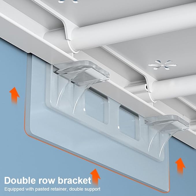 Closet Tension Shelf Rod Expandable Shelf, Adjustable Metal Storage Rack, DIY Organizer Divider Separator for Cabinet Wardrobe Cupboard Kitchen Bathroom (Size:38-60cm)