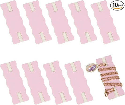 OLYCRAFT 10pcs Portable Tangle-Free Jewelry Organizer 2.5x1x0.1 Inch PeachPuff Rectangle Tangle-Free Necklaces Organizer Necklace Card Holder Universal Jewelry Storage Case for Chain Necklace Storage