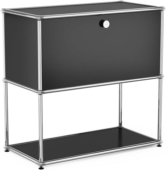 Modern Storage Cabinet Pantry Cabinet Versatile Free-Standing Organizer for Kitchen, Home, Office, Garage (Black D)